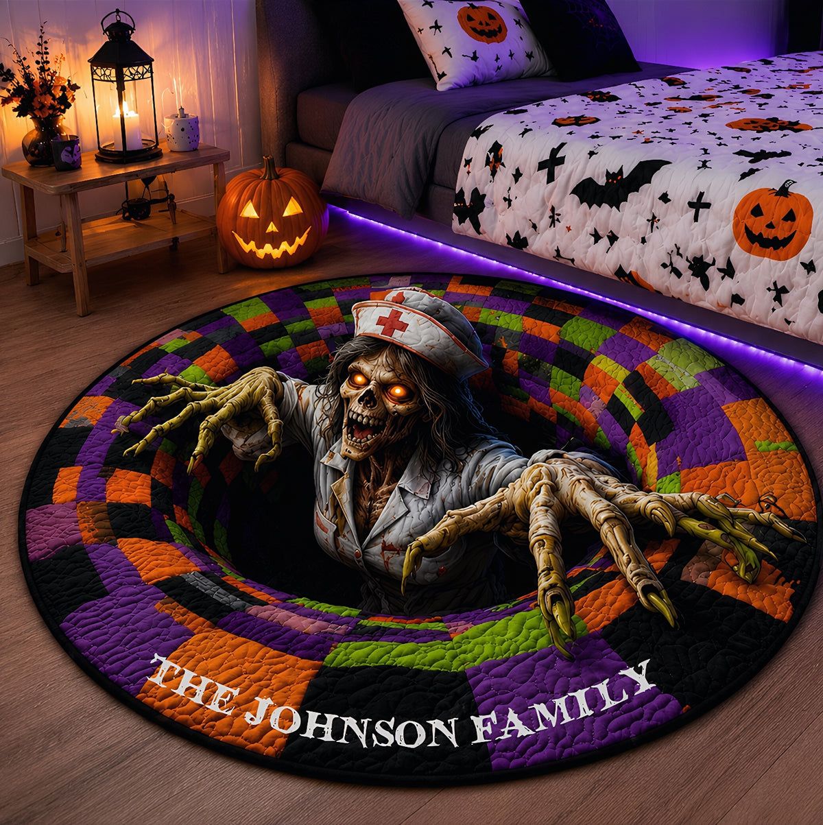 Halloween Optical Illusion Rug 3D Halloween Rug - Optical Illusion with Depth Pattern Non-Slip Soft Fabric