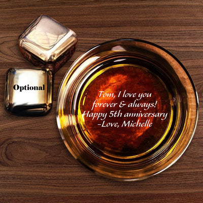 Vaso de whisky personalizado para hombres, vaso de bourbon con cubitos de hielo de acero inoxidable