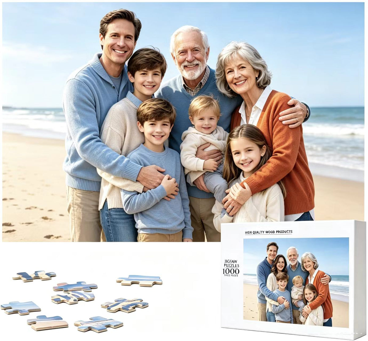 Custom Photo Puzzle 1000 Pieces for Adults Personalized Jigsaw Puzzle from Your Pictures Unique Gift for Family Birthday Wedding Christmas