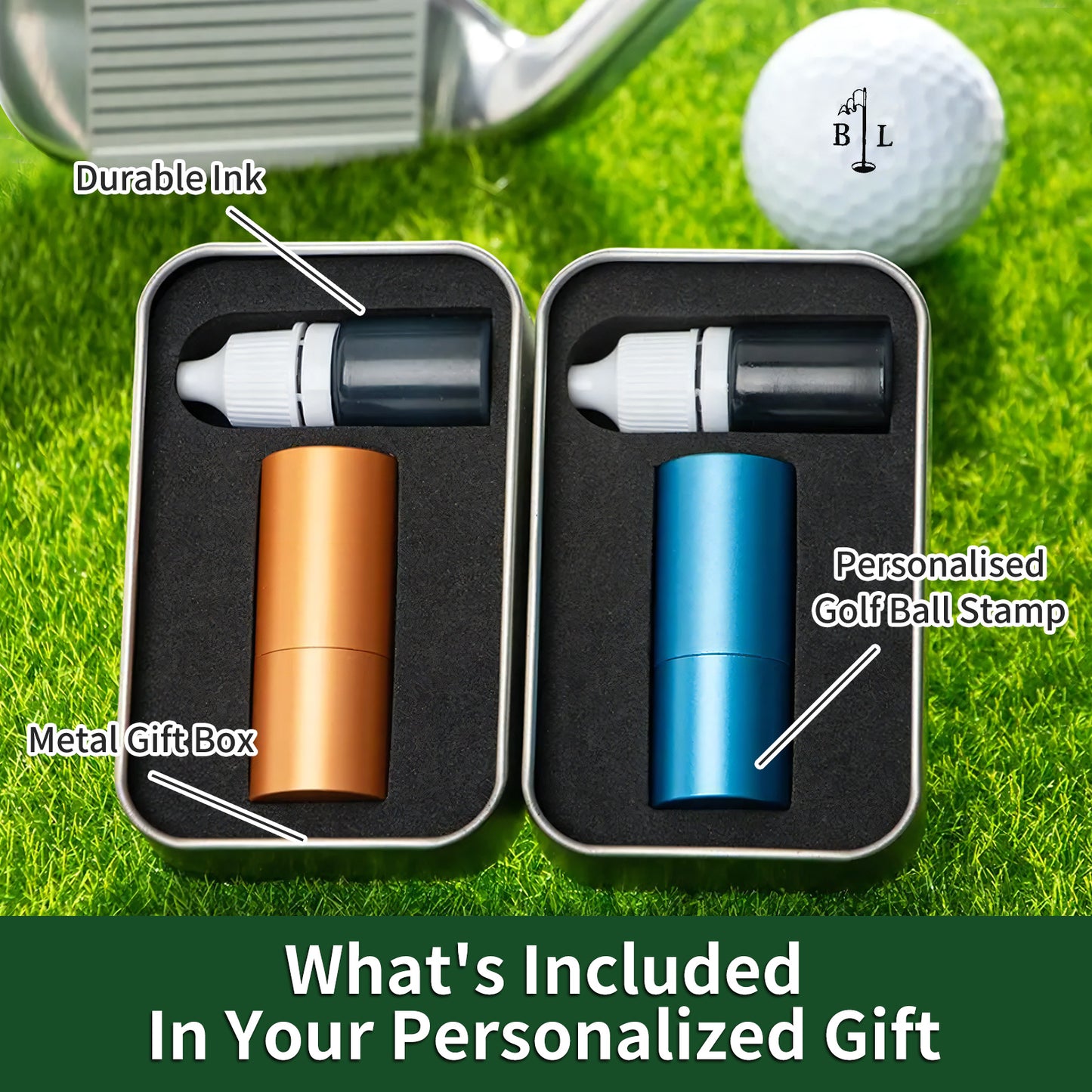 Make It Your Hole in One - Monogrammed Initial Name - Personalized Golf Ball Stamp