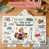 Personalized Reading Blanket Hoodie Custom Name Portrait Birth Flower This Is My Reading Blanket Snuggie Wearable Blanket Birthday Gift for Librarians Book Lover Bookworm Writer Student