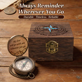 Personalized Engraved Compass with Wooden Box Custom Brass Pocket Compass with PU Leather Storage Pouch for Camping Hiking Fishing Vintage Antique Keepsake Father's Day Birthday Xmas Gifts-xmj