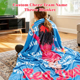Personalized Cheer Blanket for Girls, Custom Name & Cartoon Character Throw Cheer Team Gift for Adults, Team, Girls, Dancers & Athletes, Soft Fleece Blanket for Bedroom, Travel & Competitions