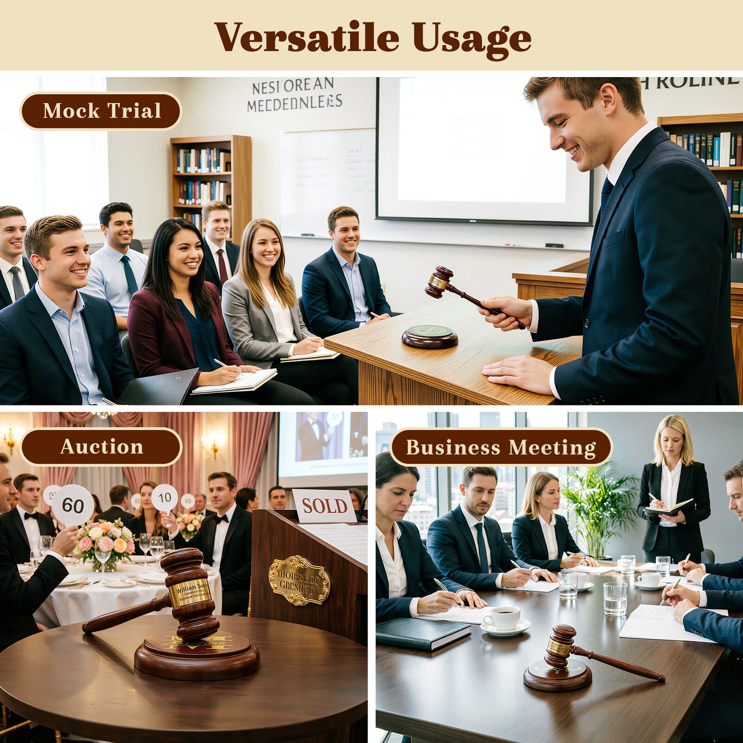 Personalized Judge Gavel and Sound Block Set Wooden Gavel Set Custom Engraved Name and Text Gift for Lawyers Judges Chairmen Retirement Law School Graduation Birthday Xmas Gifts