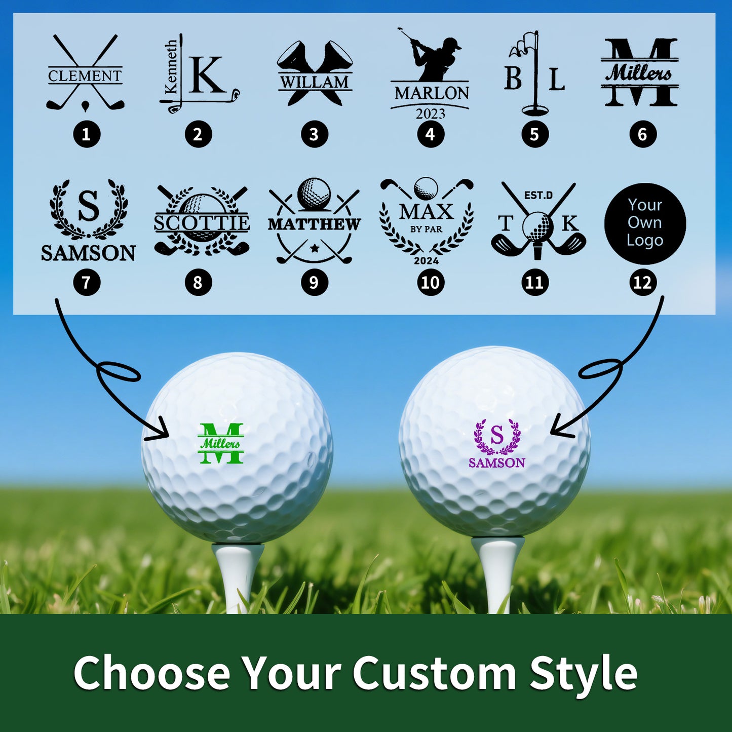 Make It Your Hole in One - Monogrammed Initial Name - Personalized Golf Ball Stamp