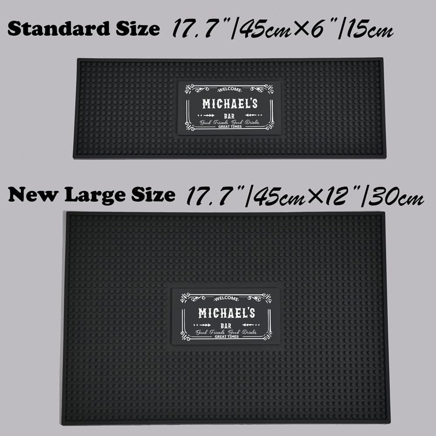 Personalised Bar Mat Non-slip PVC Rubber Bar Mat Custom Bar Name Spill Mat for Countertop Home Bar Coffee Bar Gifts for Bartender Drinking Lover Cocktail Lover Lover Newlywed Beer Mat Decor