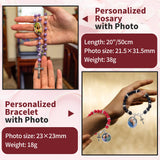 Personalized Photo Rosary Beads Necklace Memorial Necklace for Women Christian Cross Necklace Catholic Necklace with Custom Photo Prayer Gift Memorial Gift Mother's Day Gift Birthday Gift