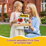 Personalized First Day of School Sign Custom Name for Kids Reusable Back to School Sign for Pre-k to 12 First & Last Day of Preschool Board Children Photo Prop Gift for New Parents Teacher