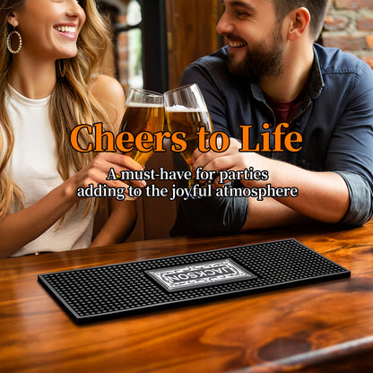 Personalised Bar Mat Non-slip PVC Rubber Bar Mat Custom Bar Name Spill Mat for Countertop Home Bar Coffee Bar Gifts for Bartender Drinking Lover Cocktail Lover Lover Newlywed Beer Mat Decor