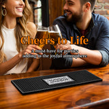 Personalised Bar Mat Non-slip PVC Rubber Bar Mat Custom Bar Name Spill Mat for Countertop Home Bar Coffee Bar Gifts for Bartender Drinking Lover Cocktail Lover Newlywed Beer Mat Decor