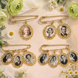 Personalized Wedding Photo Charm Memorial Bridal Bouquet Groom Memorial Pin Wedding Memorial Gifts
