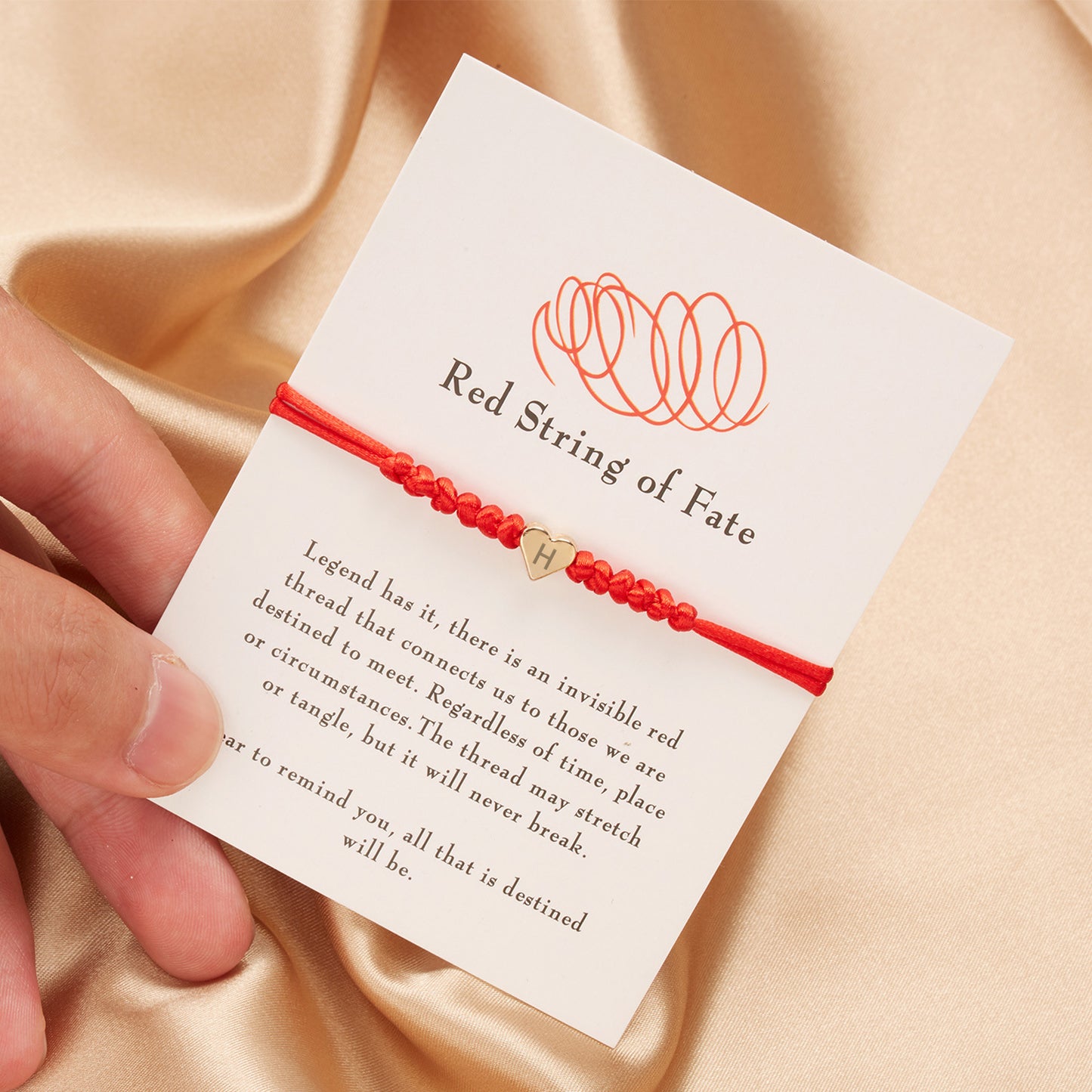 2 Pcs Custom Letter Red String Bracelet