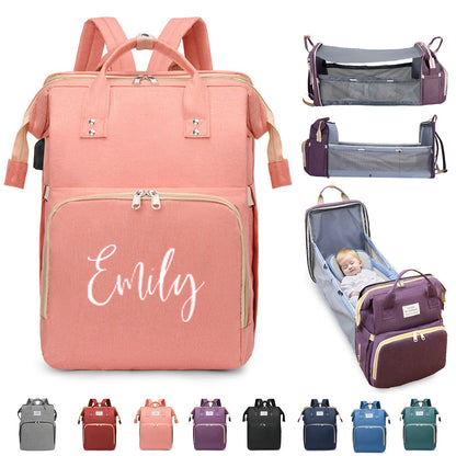 Personalized 3 in 1 Diaper Bag Backpack with Changing Station Multifunctional Large Baby Diaper Bags for Boys & Girls Portable Custom Lightweight Changing Bag Newborn Baby Essential Gifts1