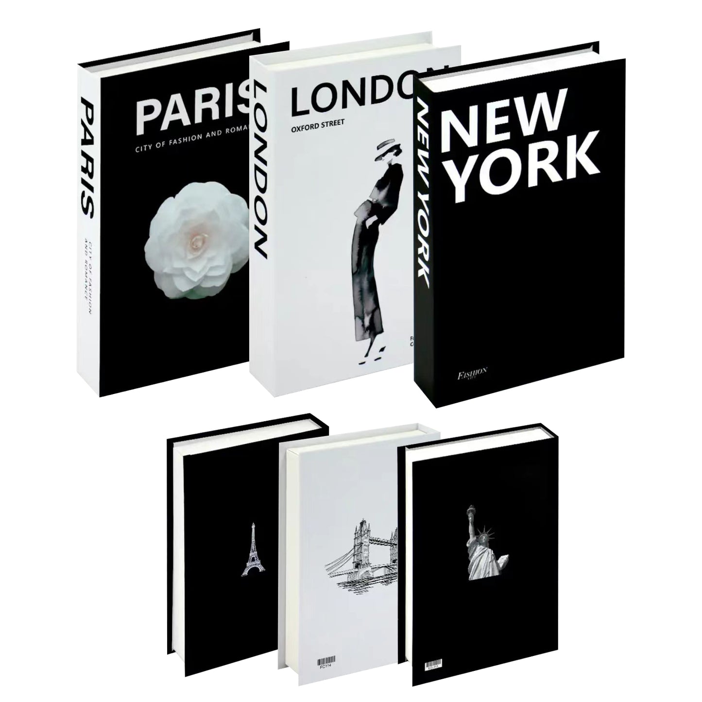 Modern Decorative Books Set, Foldable Faux Books for Display