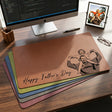 Personalized Dad Photo Desk Mat Large Mouse Pad Custom Sketch Line Art Portrait Non-Slip Waterproof PU Leather Mat Father's Day Anniversary Birthday Gifts Gifts for Husband Dad Grandpa-xmj