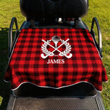 Funda personalizada para asiento de carrito de golf con nombre, inicial o logotipo. Accesorios para campo de golf 51" × 31.5" Ajuste universal para carritos de 2 asientos. Regalos para papá o esposo entusiasta del golf.