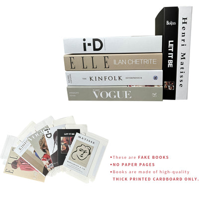 6 Pcs Fashion Decorative Books Foldable Fashion Styles CARDBOARD BOX