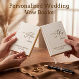 Personalized Wedding Vow Books Set of 2 Hardcover Linen Vow Books Luxury Speech Notebook Wedding Keepsake 60 Pages Renewal & Wedding Must Haves Engagement Gift for Bride Groom