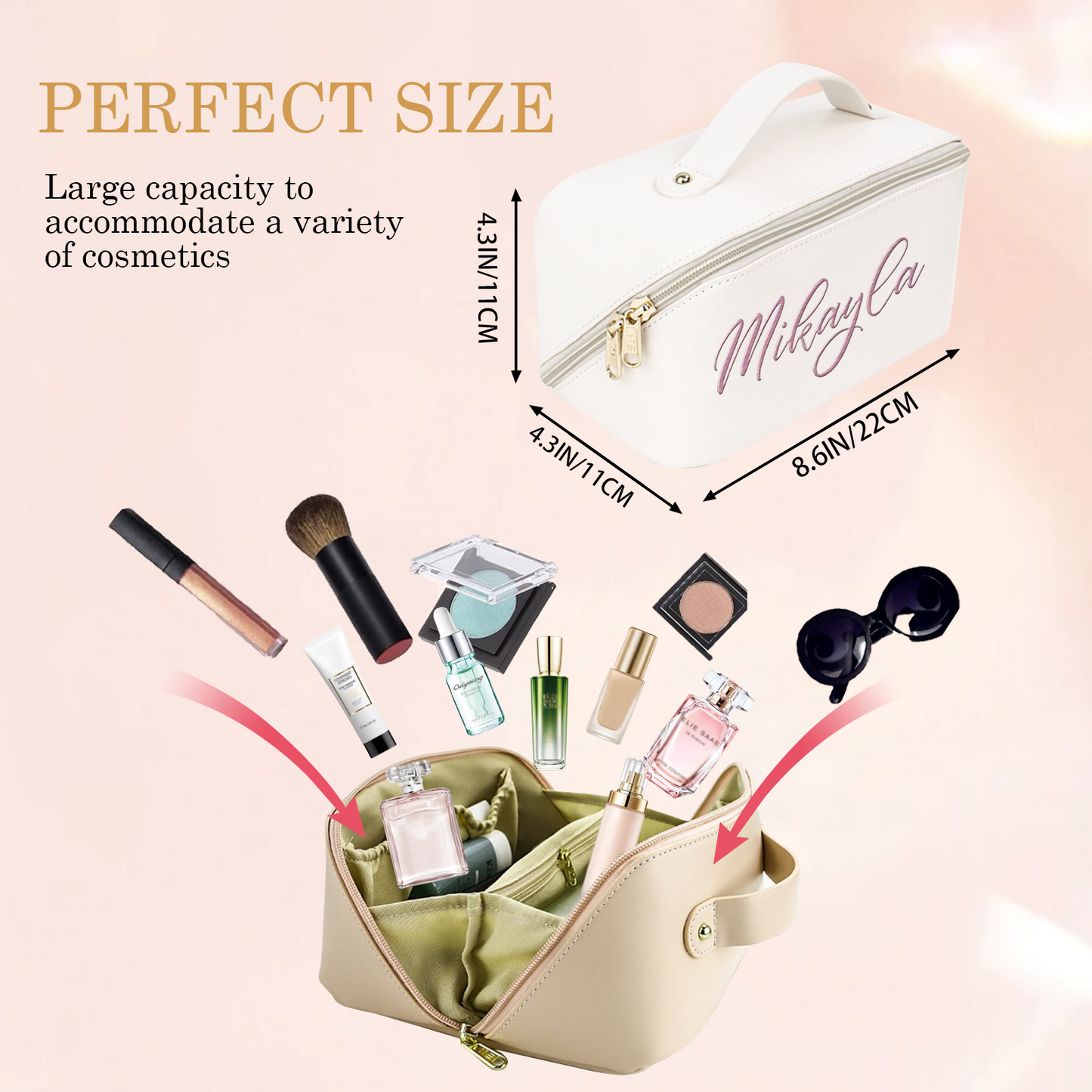 Personalized Large Capacity Cosmetic Bag