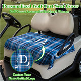 Funda personalizada para asiento de carrito de golf con nombre, inicial o logotipo. Accesorios para campo de golf 51" × 31.5" Ajuste universal para carritos de 2 asientos. Regalos para papá o esposo entusiasta del golf.