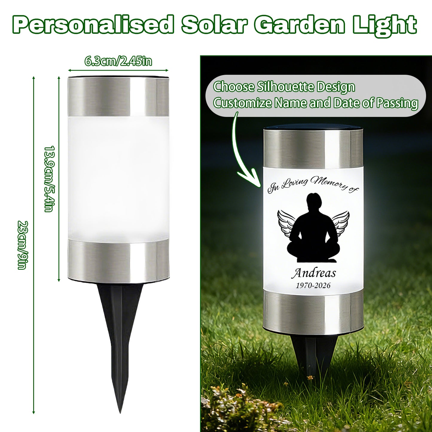 Personalized Solar Lights for Cemetery