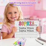 Pizarra personalizada para practicar el nombre para niños, pizarra blanca para calcar nombres con bolígrafo de borrado en seco, regalo de regreso a clases para niños de 3, 4, 5 años, preescolares, aprendizaje de escritura a mano para niños pequeños