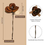 Personalized Genuine Leather Rose with Date or Initial Leather Rose Gift for her/him 3rd Year for Mom Eternal Roses Flower Gifts for Grilfriend Wife Grandma