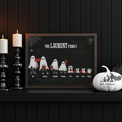 Personalized Halloween Sign, Custom Halloween Family Sign