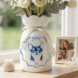 Personalized Glaze Style Pet Photo Ceramic Vase with Name Anniversary Birthday Gift for Pet Lover Owner