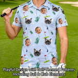 Polo de golf personalizado con cara estampada divertida de secado rápido, camisa tipo polo unisex para golfistas, regalos para amantes del golf, padre golfista, abuelo, esposo, novio, familiares y amigos