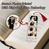Personalized Bookmark with Photo and Text Custom Photo Acrylic Bookmark with Tassel Book Marks for Reading Gift for Women Men Readers Kids Book Lover Teacher Classmate Christmas Father's Day