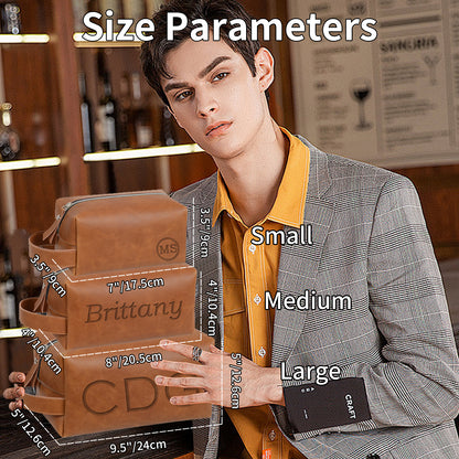 Personalized Toiletry Bag Customizable PU Leather Bag Dopp Kit Waterproof Wash Bag Suitable