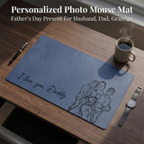 Personalized Photo Desk Mat Large Mouse Pad Custom Sketch Line Art Portrait Non-Slip Waterproof PU Leather Mat