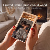 Personalized Matchbooks Custom Photo Name Matchbooks Wooden Matchbox Art for Couples Wedding Birthday Table Decor Without Matches Gifts for Bride Groom Husband Wife Family Friends