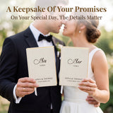 Personalized Wedding Vow Books Set of 2 Hardcover Linen Vow Books Luxury Speech Notebook Wedding Keepsake 60 Pages Renewal & Wedding Must Haves Engagement Gift for Bride Groom