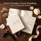 Personalized Wedding Vow Books Set of 2 Hardcover Linen Vow Books Luxury Speech Notebook Wedding Keepsake 60 Pages Renewal & Wedding Must Haves Engagement Gift for Bride Groom