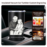 1 Personalized 20oz Tumbler with Engraved Picture & Text 20 Oz Stainless Steel Travel Tumbler Cup Mug Personalized Gifts for Father's Day Birthday Christmas Anniversary for Men Women Kids