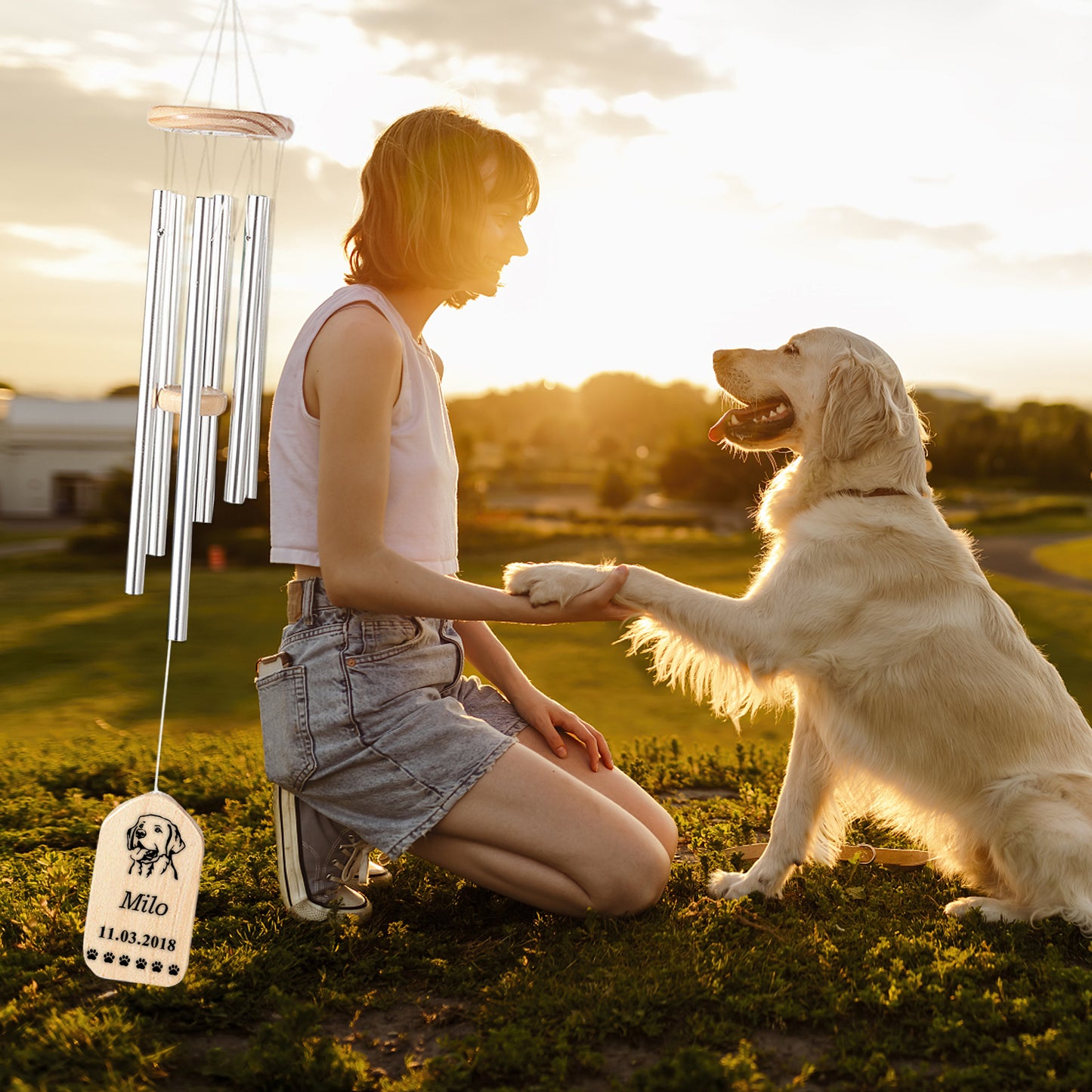 Personalized Dog Memorial Wind Chimes