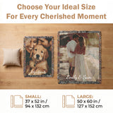 Personalized Blanket with Picture Text Custom Blanket for Mom Dad Couple Girlfriend Boyfriend Husband & Wife Home Decor Woven Tapestry Pet Memorial Blanket Gift for Wedding Anniversary-xmj