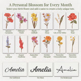 Personalized Makeup Bag with Name & Birth Flower Custom PU Leather Toiletry Bags for Women Customized Travel Cosmetic Pouch with Lock Gifts for Bridesmaid Wedding Birthday Anniversary
