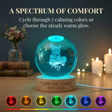 Personalized Pet Memorial Night Light 3D Photo Crystal Ball Dog Loss Keepsake Engraved Picture Lamp Pet Memorial Gift for Dog Lovers Cat Lovers Birthday Anniversary Xmas Gifts