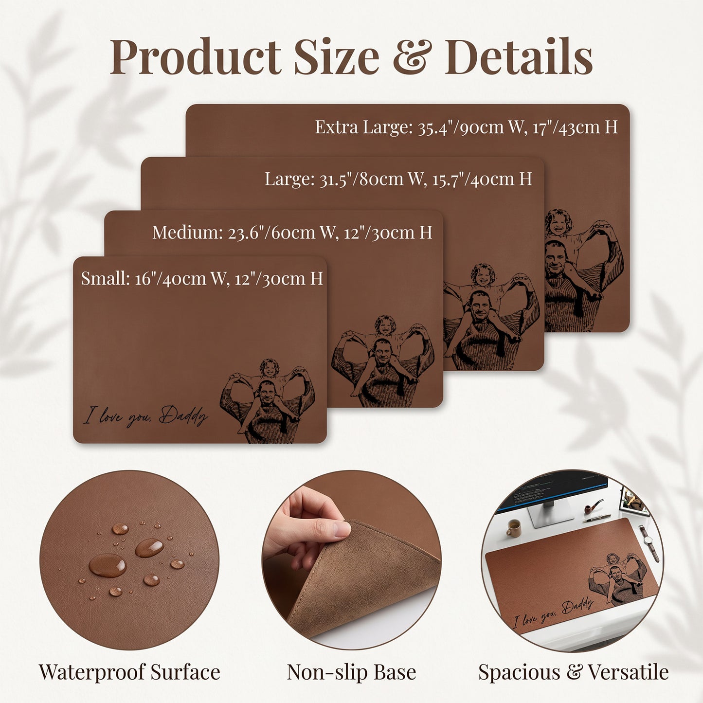 Personalized Dad Photo Desk Mat
