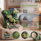 Personalized Dinosaur Letter Pillow for Kids A-Z Initial Plush Throw Cushion Custom Name Flat Printed 3D Look Sofa Decorative Pillow Birthday Xmas Gifts for Kids Boys Girls Dinosaur Lovers