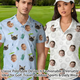 Polo de golf personalizado con cara estampada divertida de secado rápido, camisa tipo polo unisex para golfistas, regalos para amantes del golf, padre golfista, abuelo, esposo, novio, familiares y amigos