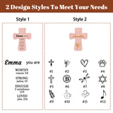 Personalized Magnetic Christian Bookmarks Custom PU Leather Bookmark with Name & Bible Verses Catholic Cross Book Marks Religious Gifts for Women Students Teachers Father Book Lovers