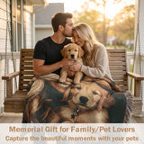 Personalized Blanket with Picture Text Custom Blanket for Mom Dad Couple Girlfriend Boyfriend Husband & Wife Home Decor Woven Tapestry Pet Memorial Blanket Gift for Wedding Anniversary-xmj