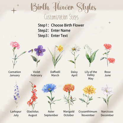 Personalized Birth Flower Photo Frame