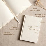 Personalized Wedding Vow Books Set of 2 Hardcover Linen Vow Books Luxury Speech Notebook Wedding Keepsake 60 Pages Renewal & Wedding Must Haves Engagement Gift for Bride Groom