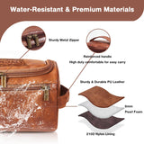 Personalized PU Leather Toiletry Bag For Men with Hook