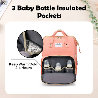Personalized 3 in 1 Diaper Bag Backpack with Changing Station Multifunctional Large Baby Diaper Bags for Boys & Girls Portable Custom Lightweight Changing Bag Newborn Baby Essential Gifts1